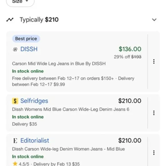 DISSH Mid Blue Carson Wide-Leg Denim Jean - Picture 5 of 5
